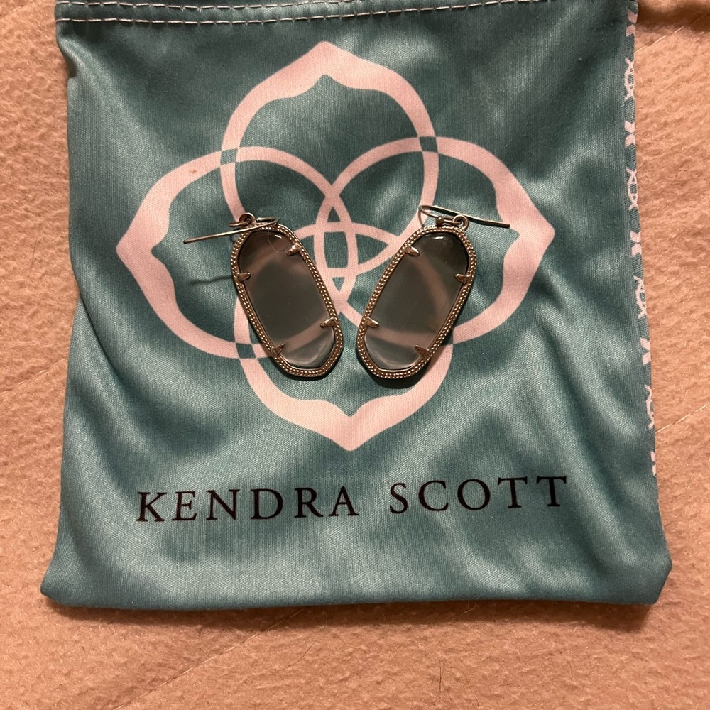 Kendra Scott Silver and Gray Earrings
